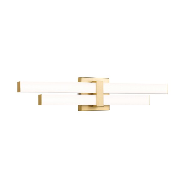 Z-Lite Zane Vanity, 2-Light, 25 In.W x 2.5 In.L x 5 In.H, Modern Gold/Frosted 1008-25W-MGLD-LED - main